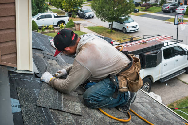 Professional Roofing technician working in Winthrop, MA
